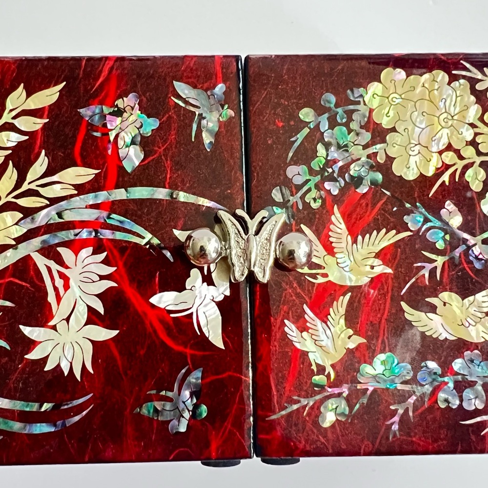 NEW Mother-of-Pearl Jewelry Box with 4 Drawers- KOREAN Traditional Lacquer Craft - Picture 7 of 16